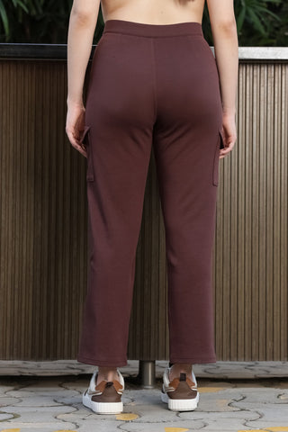 ONE SKY Women’s Cotton-Poly Mid-Rise Flat Front Trouser – Solid Casual Trousers with 4 Pockets, Zip Fly & Button Closure, Machine Washable