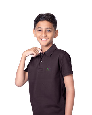 Boys Black Polo T-Shirt