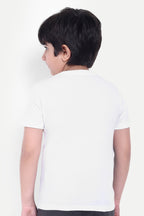 Boys Stylish Multi-Color Striped Round Neck T-shirt - 100% Cotton, Soft & Comfortable