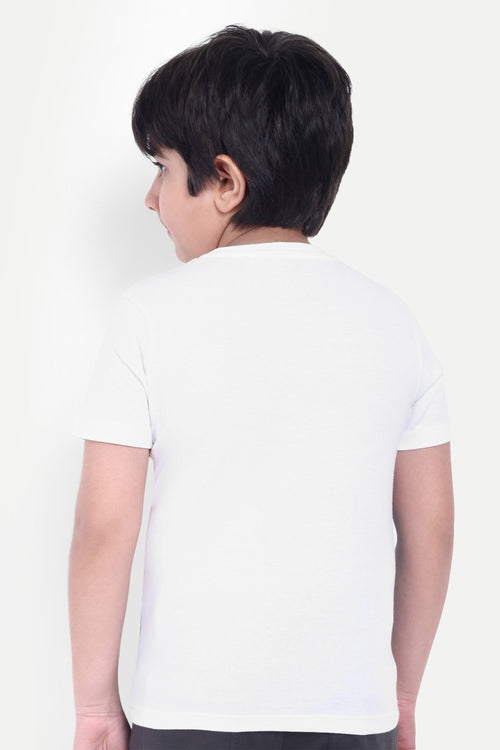 Boys Stylish Multi-Color Striped Round Neck T-shirt - 100% Cotton, Soft & Comfortable