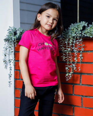 Girls Regular Fit Half Sleeves T-Shirt