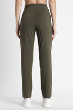 ONE SKY Women’s Cotton Spandex Track Pant – Solid Mid-Rise Drawstring Joggers with 3 Pockets, Casual Loungewear, Flat Front, Machine Washable