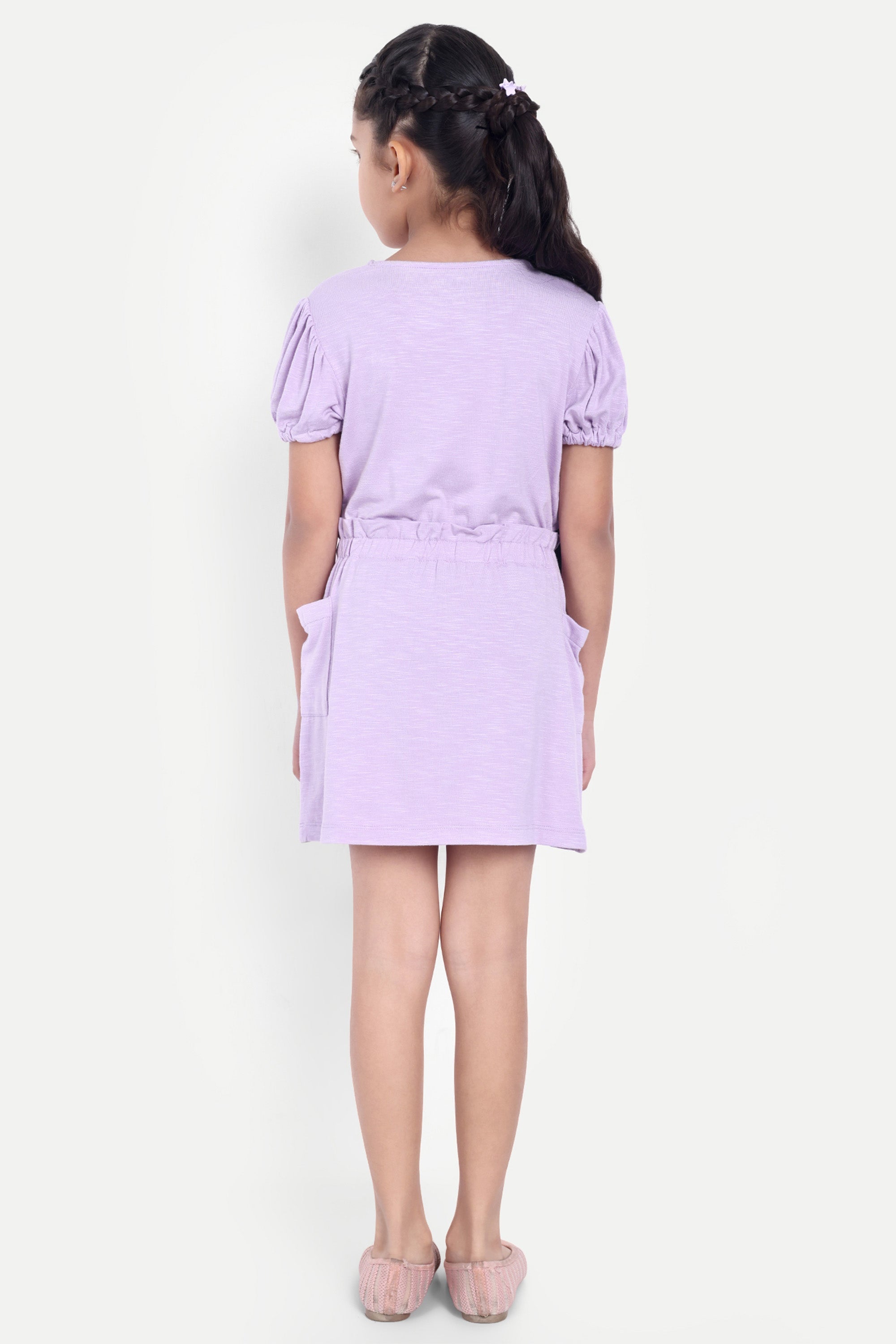 Girls' Floral Print Dress with Pockets
