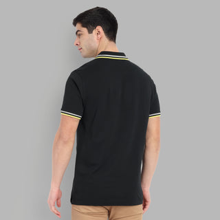 Men Black Polo T-Shirt