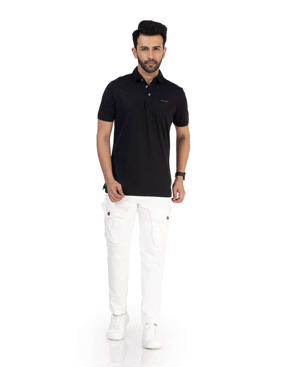 Men Black Polo T-Shirt