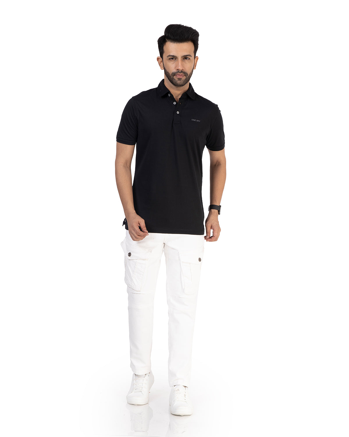 Men Black Polo T-Shirt
