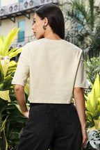WOMEN BEIGE T SHIRT