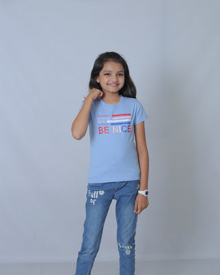 Girls Fresh Sky Round Neck T-Shirt