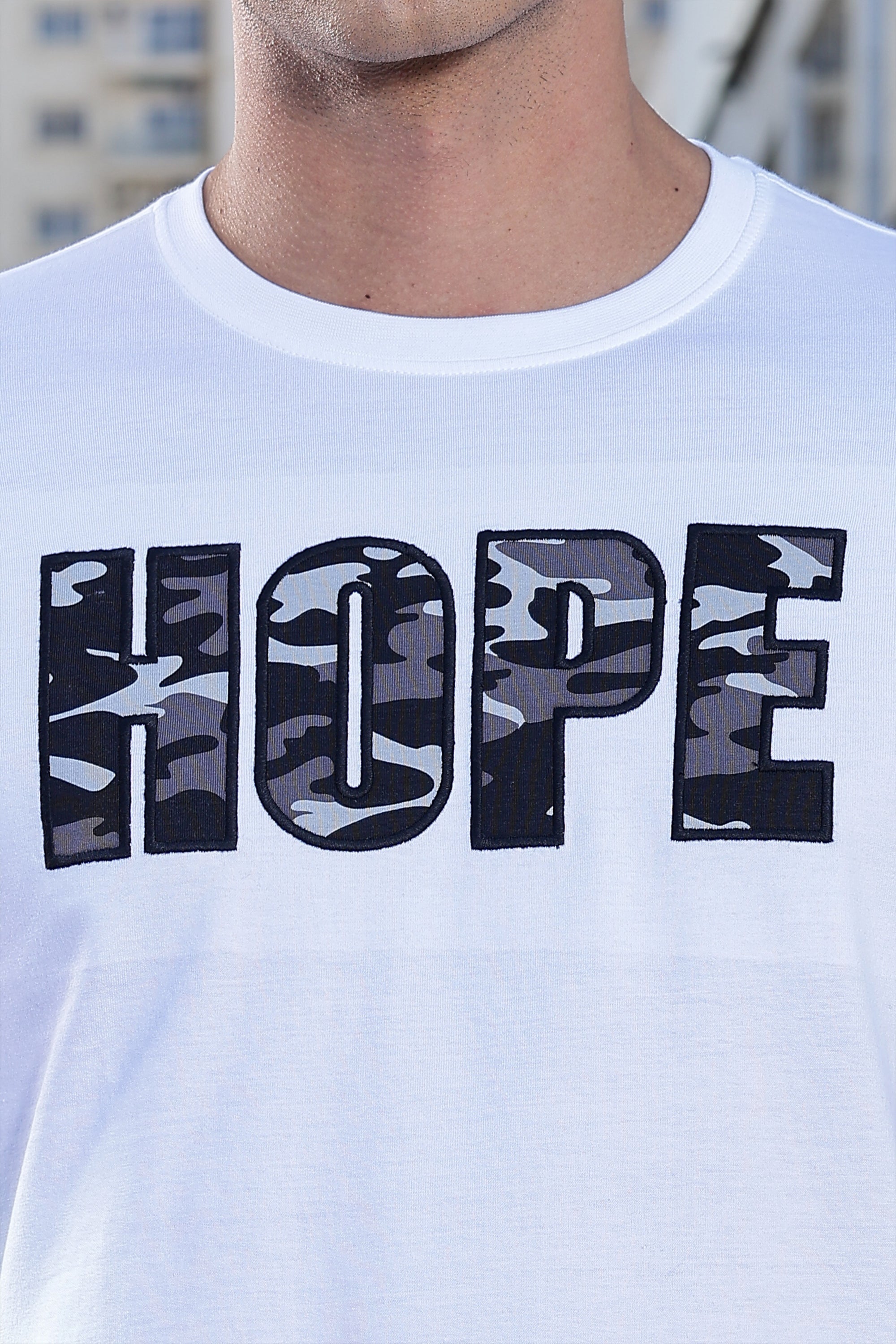 Men's 100% Cotton 'HOPE' Printed Round Neck T-shirt