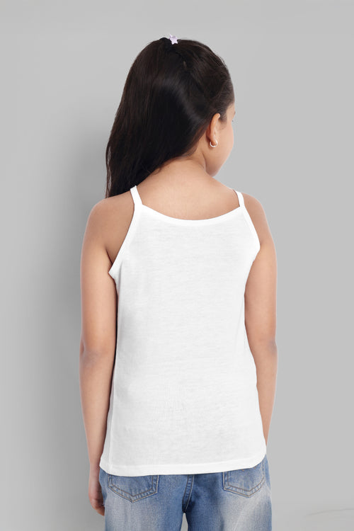 Girls Cotton White Camisole