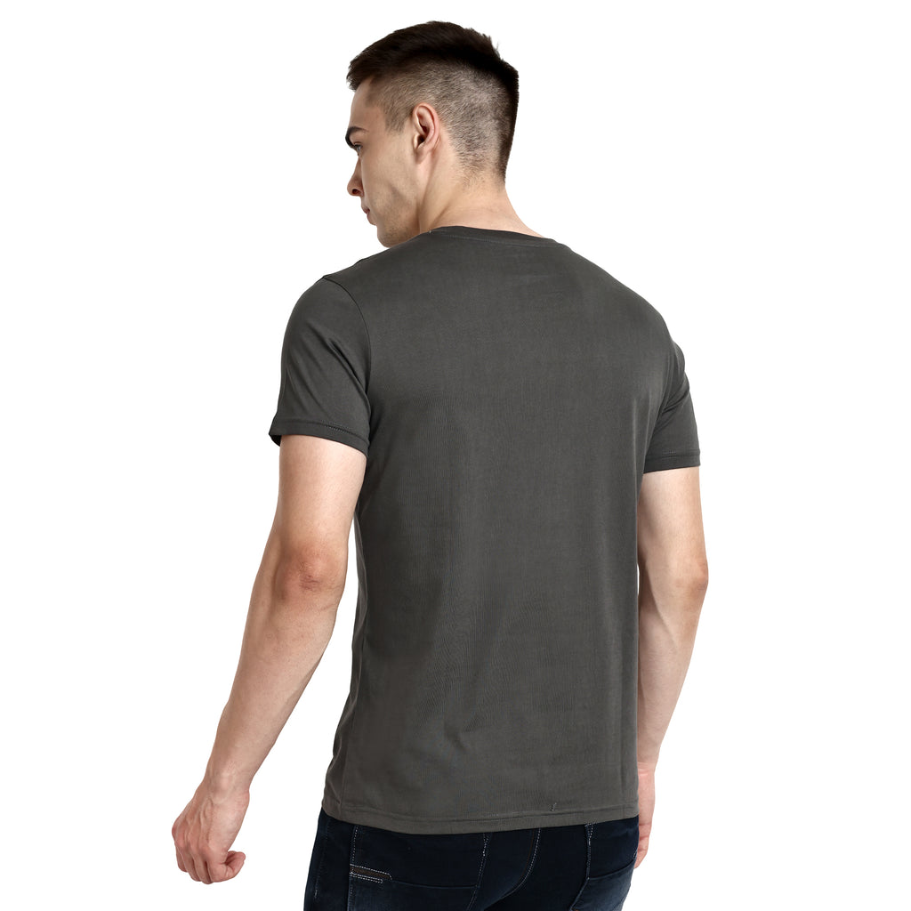 Men Elephant Round Neck T-Shirt