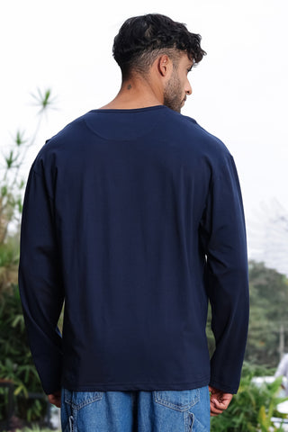 Men’s 100% Cotton Typography Printed Full Sleeve T-Shirt | Round Neck Long Sleeve Casual Tee | Soft Breathable Fabric | Machine Washable