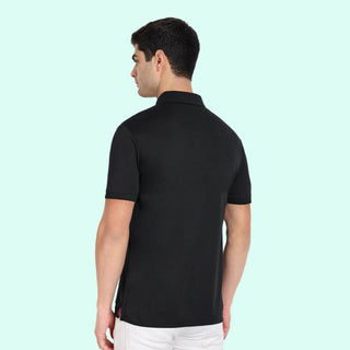 Men Black Polo T-Shirt