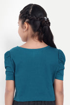 Girls' Cotton Blend Solid Top – Stylish Daily Wear