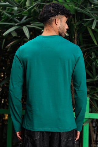 Men’s 100% Cotton Solid Full Sleeve T-Shirt | Round Neck Long Sleeve Casual Tee | Soft Breathable Fabric | Machine Washable