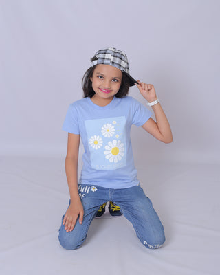 Girls Fresh Sky Floral Printed T-Shirt