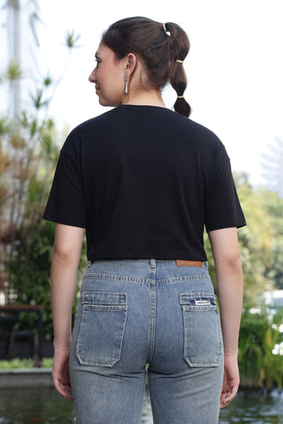 ONE SKY Women’s 100% Cotton Half Sleeve T-Shirt – Round Neck Embroidered Top, Casual Pull-On Tee, Machine Washable