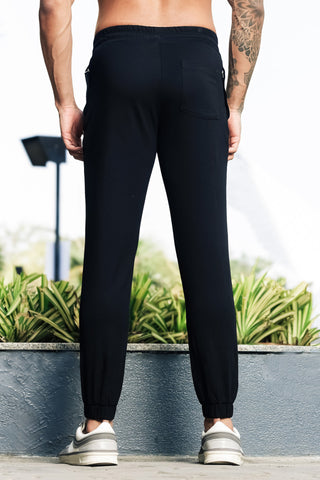 ONE SKY Men’s 100% Cotton Track Pants | Mid Rise Casual Joggers with Drawstring | 3 Pockets | Solid Color | Machine Wash