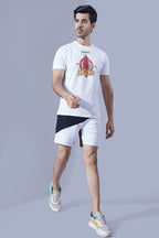 ONE SKY MEN WHITE GRAPHIC PRINTED T SHIRT