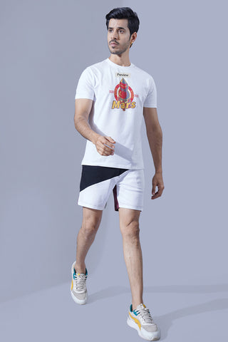ONE SKY MEN WHITE GRAPHIC PRINTED T SHIRT