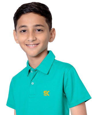 Boys Spot Green Polo T-Shirt