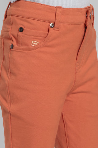 Girls Cotton Slim Fit Chinos Clay