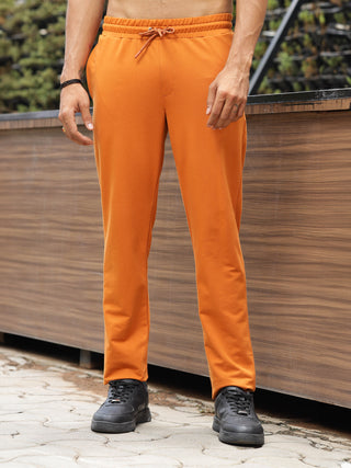 Mens Solid  Orange Track Pants