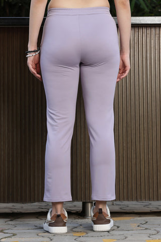 ONE SKY Women’s Cotton-Spandex Mid-Rise Pleated Trouser – Solid Casual Trousers with Drawstring & Zip Fly, 2 Pockets, Machine Washable