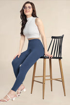 WOMENS MOON LIGHT BLUE ANKLE LENGTH POCKET LEGGING
