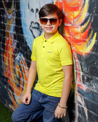 Boys Pop Yellow Polo T-Shirt