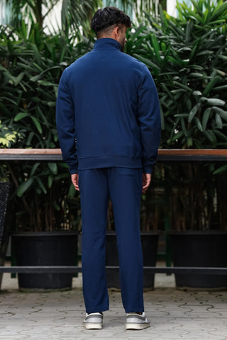 Men's Tracksuit Set Solid Color Cotton Blend | Mock Collar Top with Zip | Mid-Rise Jogger Bottom | Long Sleeve Activewear | 4-Pocket Casual Gym Sportswear