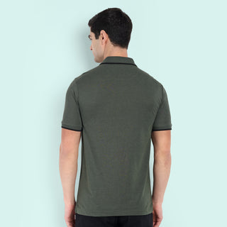 MENS DARK OLIVE POLO TSHIRT