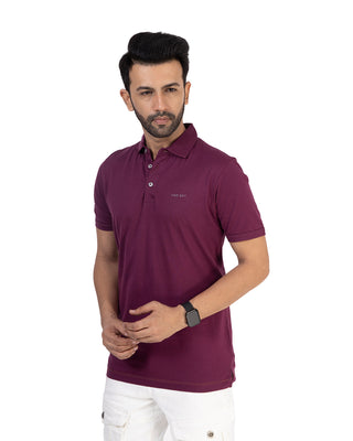 Men Purple Polo T-Shirt