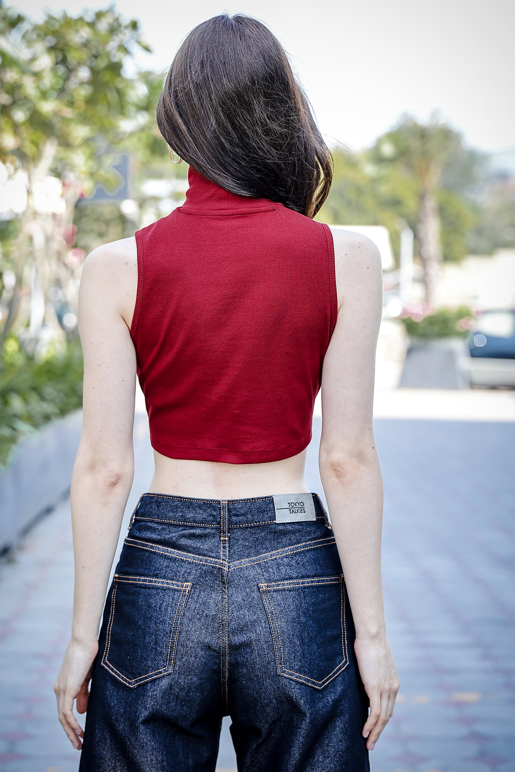 Women's 3-in-1 Versatile Crop Top with High Neck Inner & Full Sleeve Outer