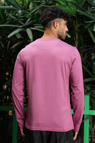 Men’s 100% Cotton Embroidered Typography Full Sleeve T-Shirt | Round Neck Casual Tee | Soft Breathable Fabric | Machine Washable