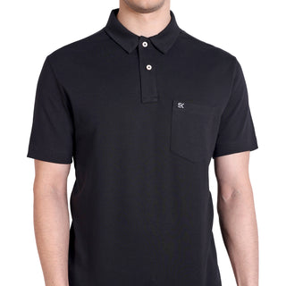 Men Black Polo T-Shirt