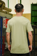 MENS PRINTED SAGE GREEN ROUND NECK TSHIRT