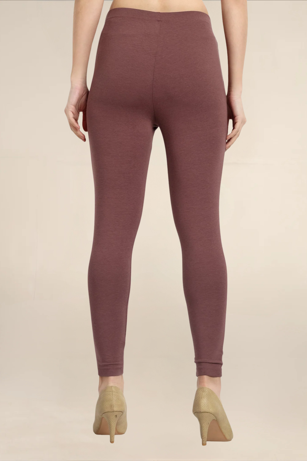 Women Light Brown Ankle Length Legging