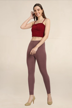 Women Light Brown Ankle Length Legging