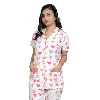 Women Ecru Breathable Pyjama Set