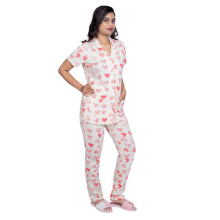 Women Ecru Breathable Pyjama Set
