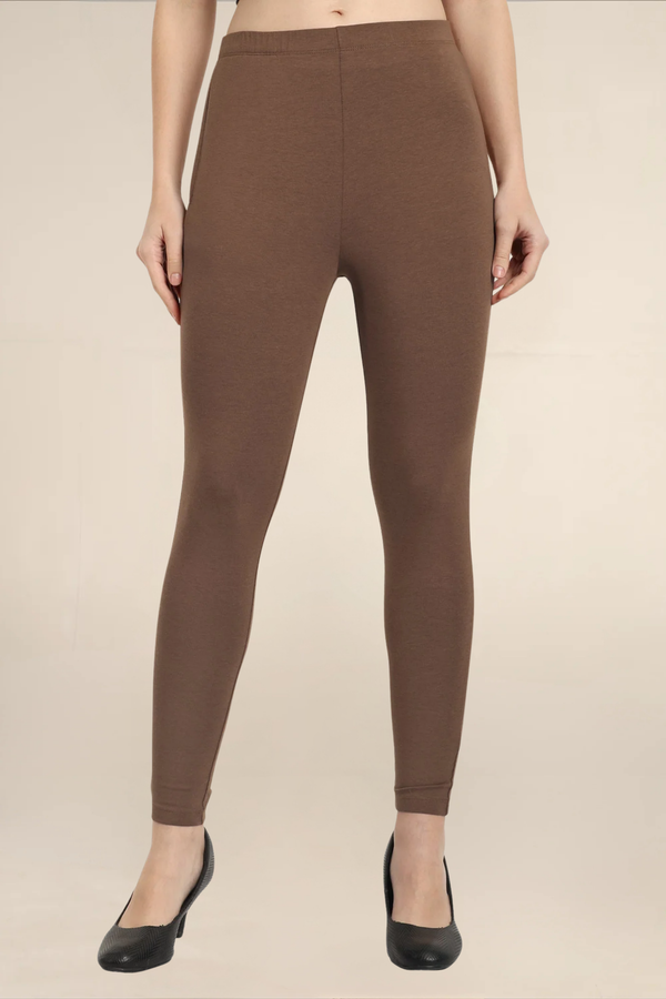 Women Tobacco Ankle Length Pocket Legging
