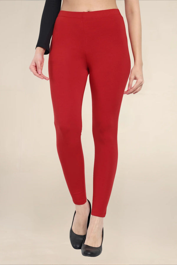 WOMENS RED 2 REGULAR LENGTH POCKET LEGGING