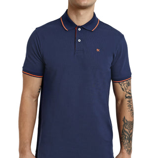 Men Navy Round Neck T-Shirt