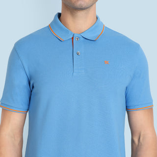 Men French Blue Tipping Polo T-Shirt