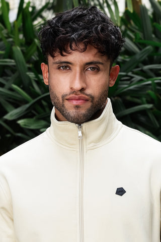 Men's Tracksuit Set Solid Color Cotton Blend | Mock Collar Top with Zip | Mid-Rise Jogger Bottom | Long Sleeve Activewear | 4-Pocket Casual Gym Sportswear