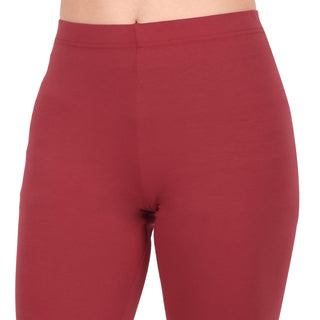 Women Maroon Breathable Long Length Legging