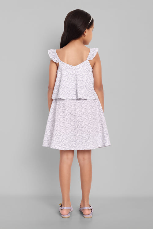 Girls Cotton Floral Print Sleeveless Dress