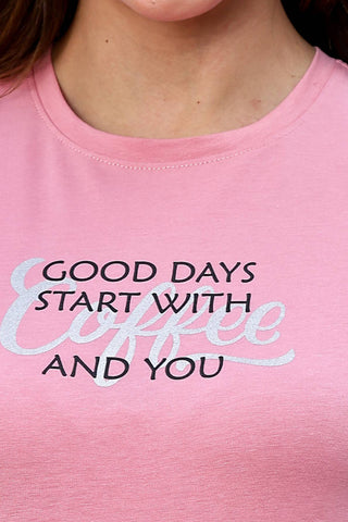 WOMEN ROUND NECK PINK T SHIRT