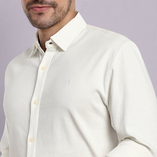 Men White Casual Shirt